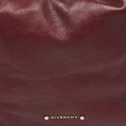 Pre Owned Givenchy Burgundy Leather Zip Hobo