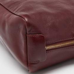 Pre Owned Givenchy Burgundy Leather Zip Hobo