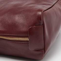 Pre Owned Givenchy Burgundy Leather Zip Hobo