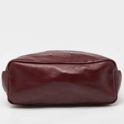 Pre Owned Givenchy Burgundy Leather Zip Hobo