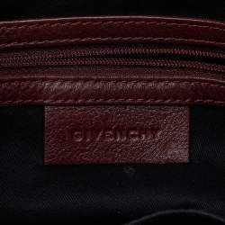Pre Owned Givenchy Burgundy Leather Zip Hobo