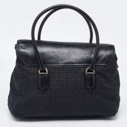 Pre Owned Givenchy Black Signature Canvas and Leather Tote