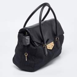 Pre Owned Givenchy Black Signature Canvas and Leather Tote