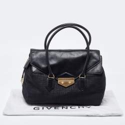 Pre Owned Givenchy Black Signature Canvas and Leather Tote