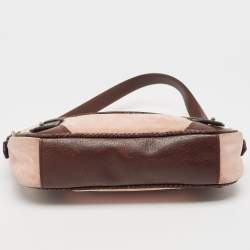 Pre Owned Givenchy Brown/Light Pink Leather and Suede Baguette Bag