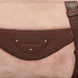 Pre Owned Givenchy Brown/Light Pink Leather and Suede Baguette Bag
