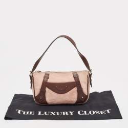 Pre Owned Givenchy Brown/Light Pink Leather and Suede Baguette Bag