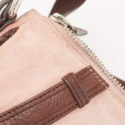 Pre Owned Givenchy Brown/Light Pink Leather and Suede Baguette Bag