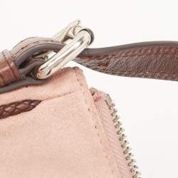 Pre Owned Givenchy Brown/Light Pink Leather and Suede Baguette Bag