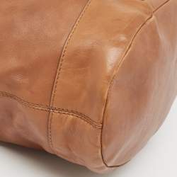 Givenchy Brown Leather Logo Bucket Hobo