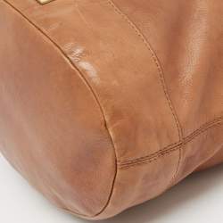 Givenchy Brown Leather Logo Bucket Hobo