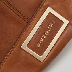 Givenchy Brown Leather Logo Bucket Hobo