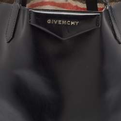 Pre Owned Givenchy Black Glossy Leather Antigona Shopper Tote