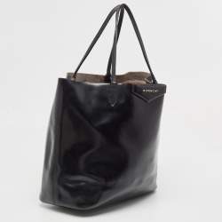 Pre Owned Givenchy Black Glossy Leather Antigona Shopper Tote