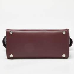 Pre Owned Givenchy Burgundy Leather Mini Horizon Tote