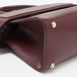 Pre Owned Givenchy Burgundy Leather Mini Horizon Tote
