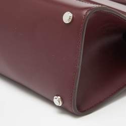 Pre Owned Givenchy Burgundy Leather Mini Horizon Tote