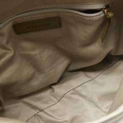 Givenchy White/Olive Green Signature Fabric and Leather Top Handle Bag