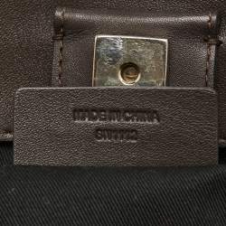 Pre Owned Givenchy Dark Brown Signature Canvas and Leather Double Zip Tote