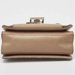 مملوكة مسبقًا Givenchy Two Tone Beige Leather Small GV3 Shoulder Bag