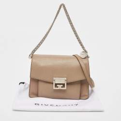 مملوكة مسبقًا Givenchy Two Tone Beige Leather Small GV3 Shoulder Bag
