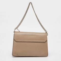 مملوكة مسبقًا Givenchy Two Tone Beige Leather Small GV3 Shoulder Bag
