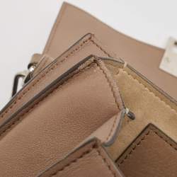 مملوكة مسبقًا Givenchy Two Tone Beige Leather Small GV3 Shoulder Bag