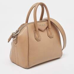 Pre Owned Givenchy Beige Leather Mini Antigona Satchel