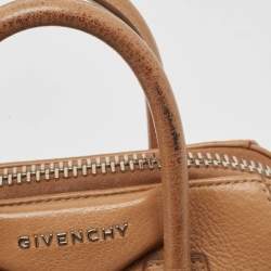 Pre Owned Givenchy Beige Leather Mini Antigona Satchel