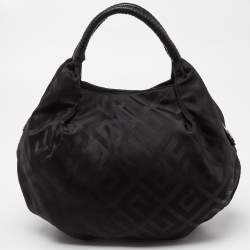Givenchy Black Monogram Nylon and Leather Hobo