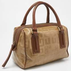 Givenchy Brown Signature Coated Fabric and Leather Satchel