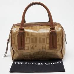 Givenchy Brown Signature Coated Fabric and Leather Satchel