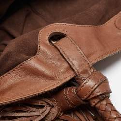 Givenchy Brown Signature Canvas and Leather Braided Handle Shoulder Bag