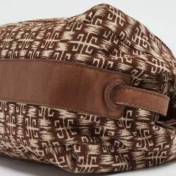 Givenchy Brown Signature Canvas and Leather Braided Handle Shoulder Bag