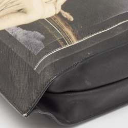 Givenchy Black Leather Bambi Print Vertical Tote