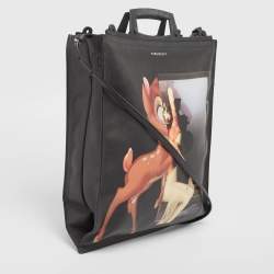 Givenchy Black Leather Bambi Print Vertical Tote