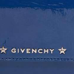 Givenchy Blue Patent Leather Logo Flap Continental Wallet