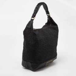Givenchy Black Monogram Canvas and Leather Bucket Hobo