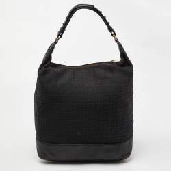 Givenchy Black Monogram Canvas and Leather Bucket Hobo