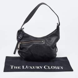 Givenchy Black Monogram Embossed Leather Baguette Bag