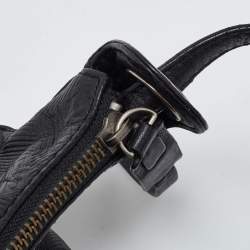 Givenchy Black Monogram Embossed Leather Baguette Bag