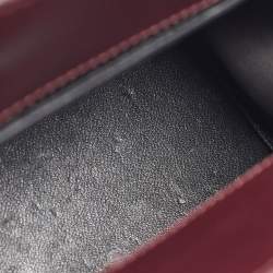 Pre Owned Givenchy Burgundy Leather Mini Horizon Tote