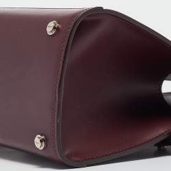 Pre Owned Givenchy Burgundy Leather Mini Horizon Tote