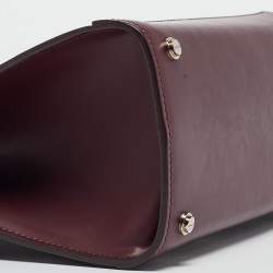 Pre Owned Givenchy Burgundy Leather Mini Horizon Tote