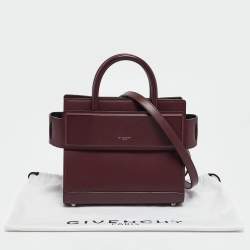 Pre Owned Givenchy Burgundy Leather Mini Horizon Tote