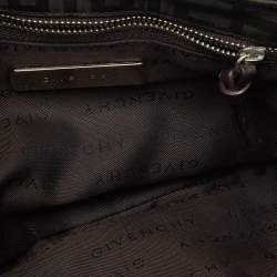 Givenchy Green/Brown Monogram Fabric Buckle Flap Baguette Bag