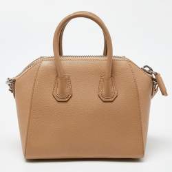 Pre Owned Givenchy Beige Leather Mini Antigona Satchel