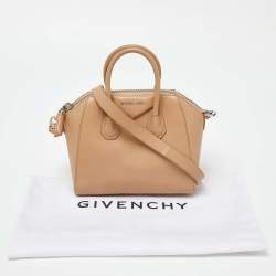 Pre Owned Givenchy Beige Leather Mini Antigona Satchel