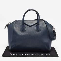 Givenchy Navy Blue Leather Medium Antigona Satchel