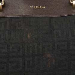 Givenchy Brown/Black Monogram Canvas and Leather Double Zip Tote 